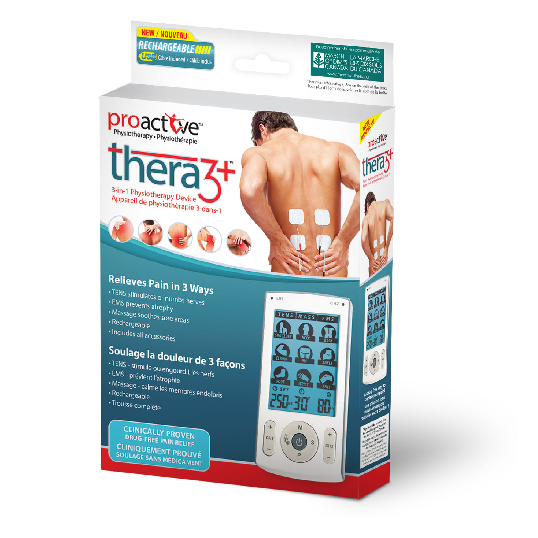 ProActive Thera3+ 3 in 1 TENS, EMS & Massage