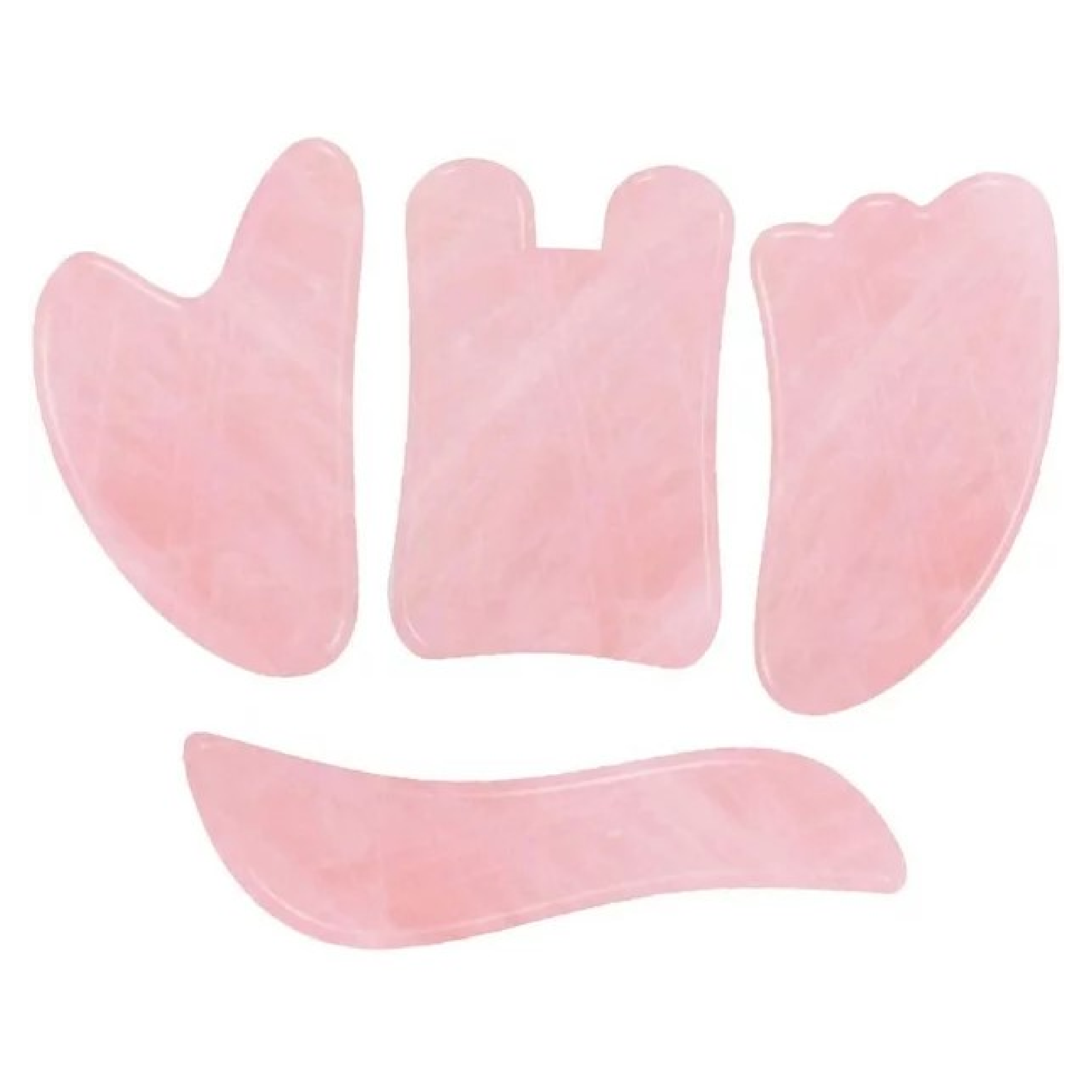 Gua Sha Stone Set - Rose Quartz - 4 Piece
