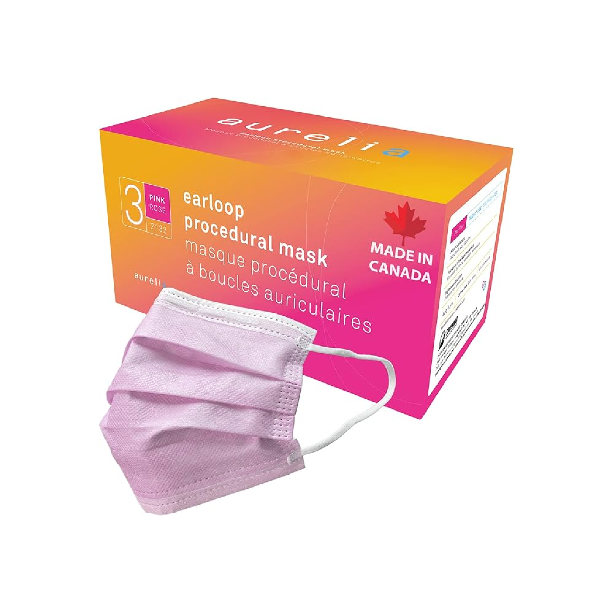 Face Mask - Surgical - ASTM Level 3 - Ear Loop - Pink