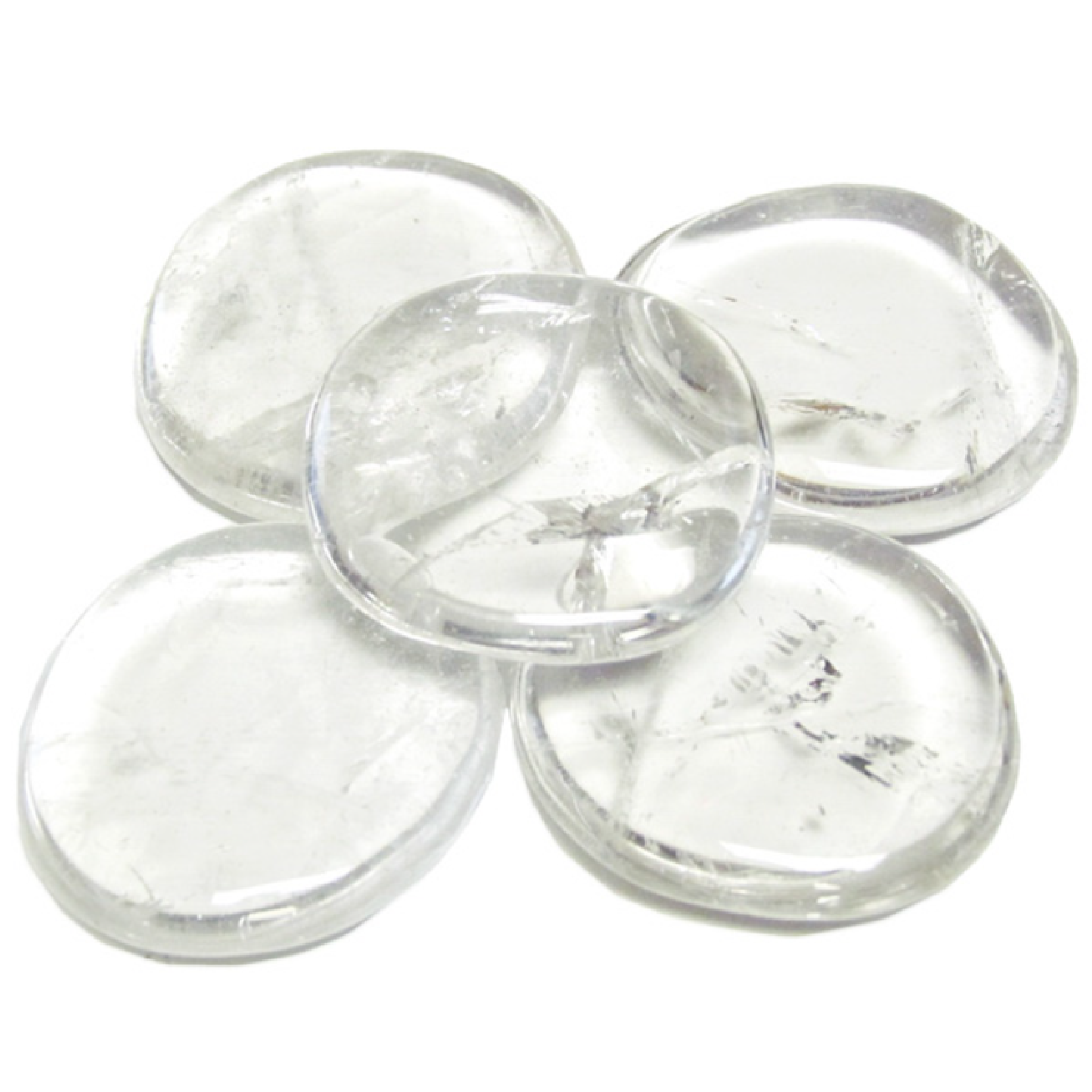 Clear Quartz Facial Massage Stones - Flat - Sets of 6 & 8