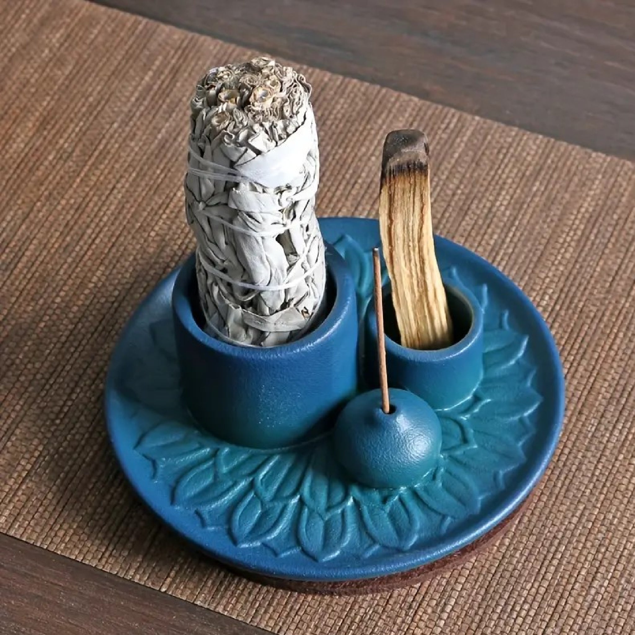 Ceramic Incense, Sage & Palo Santo Burner