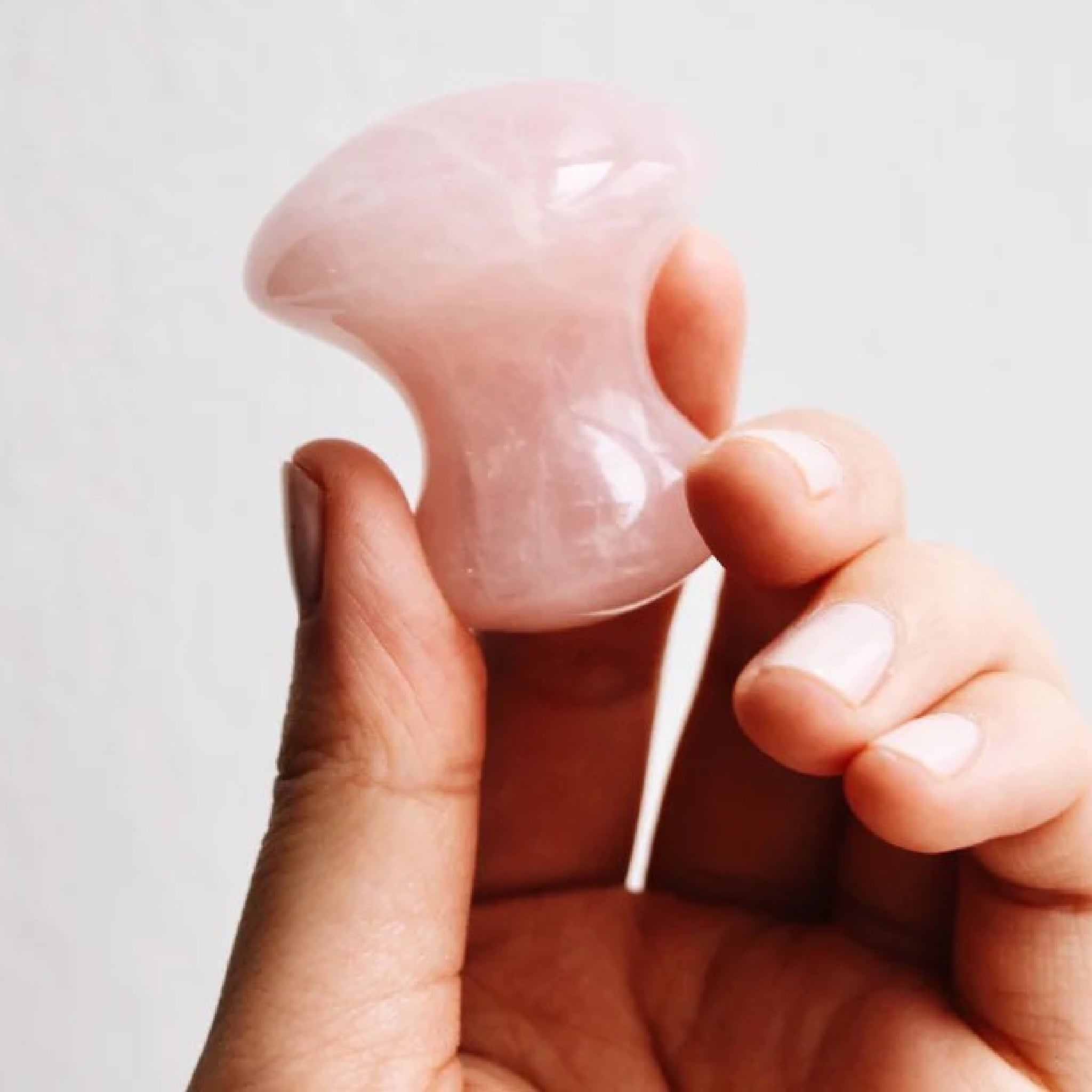 Gua Sha Stone - Rose Quartz - Button