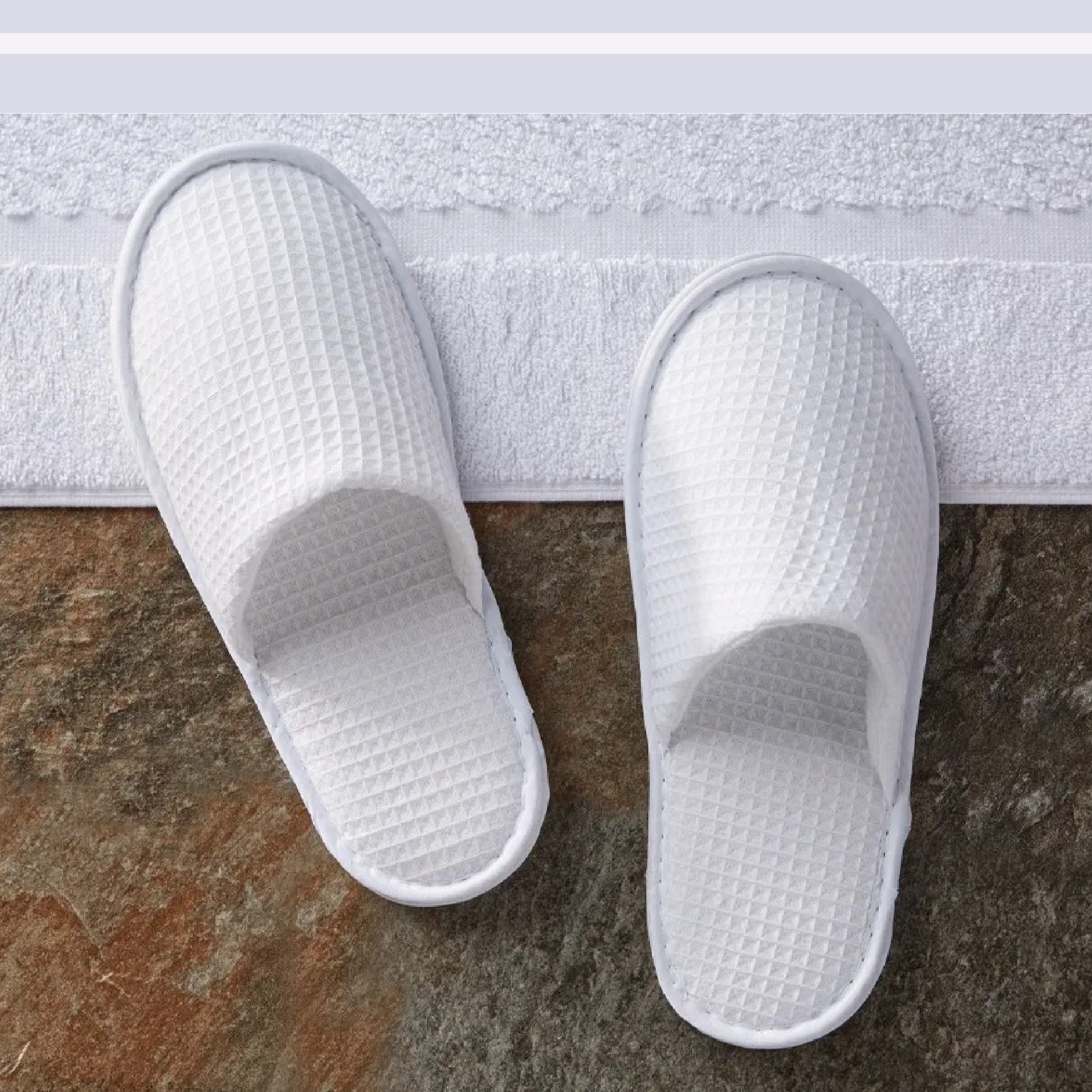 100% Cotton Waffle Spa Slippers