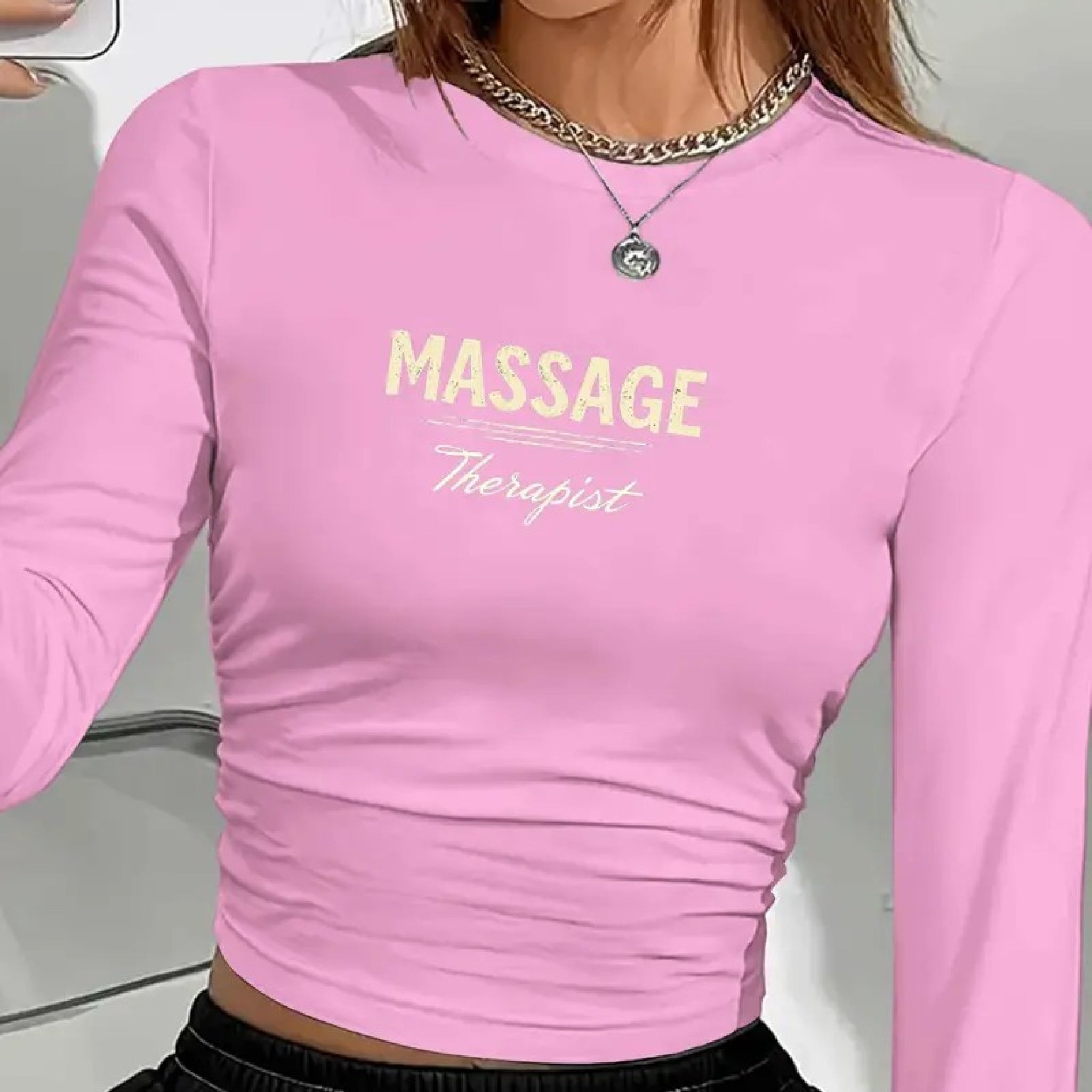TShirt - Long Sleeve - Pink - Massage Therapist