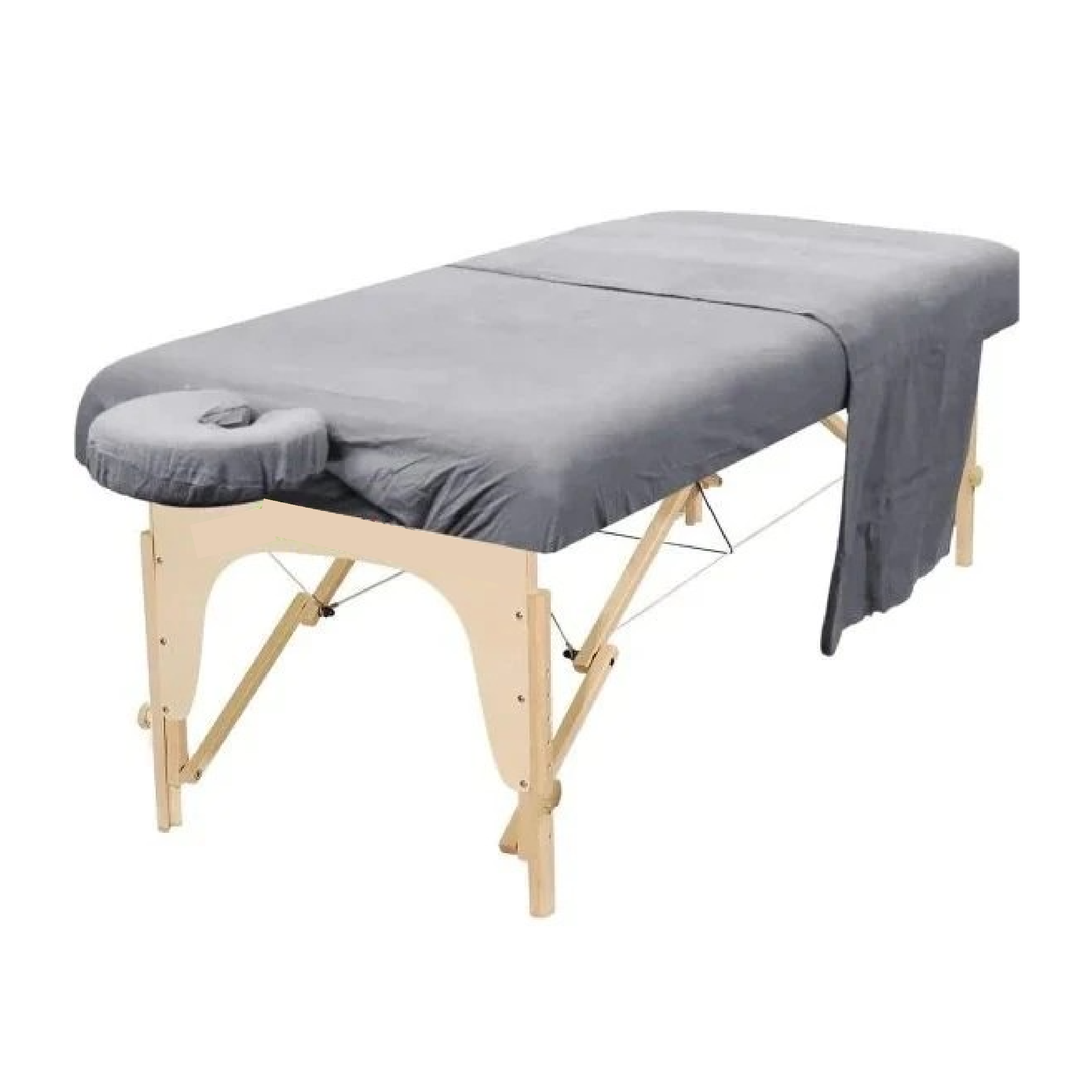 Light Grey 3 Piece Flannel Massage Table Sheet Set