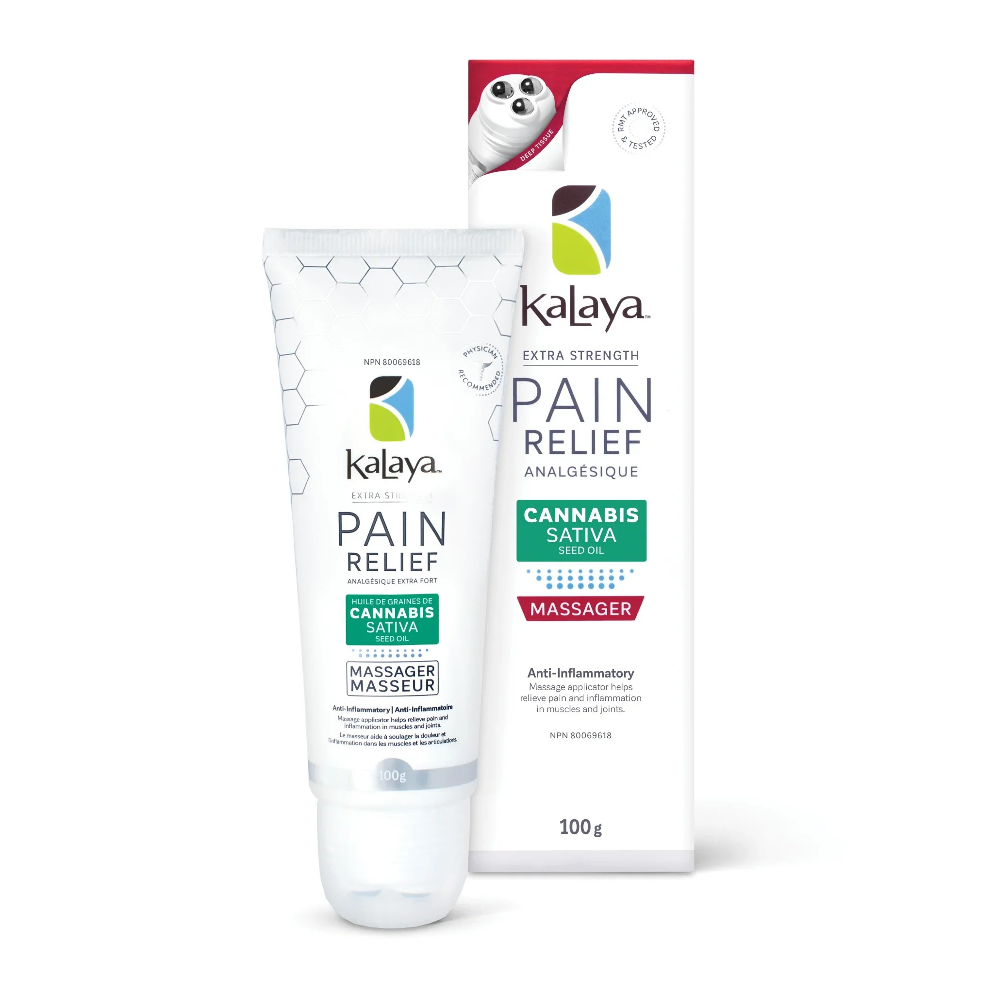 KaLaya Extra Strength Pain Relief Massager with Cannabis Sativa Seed Oil - 100g