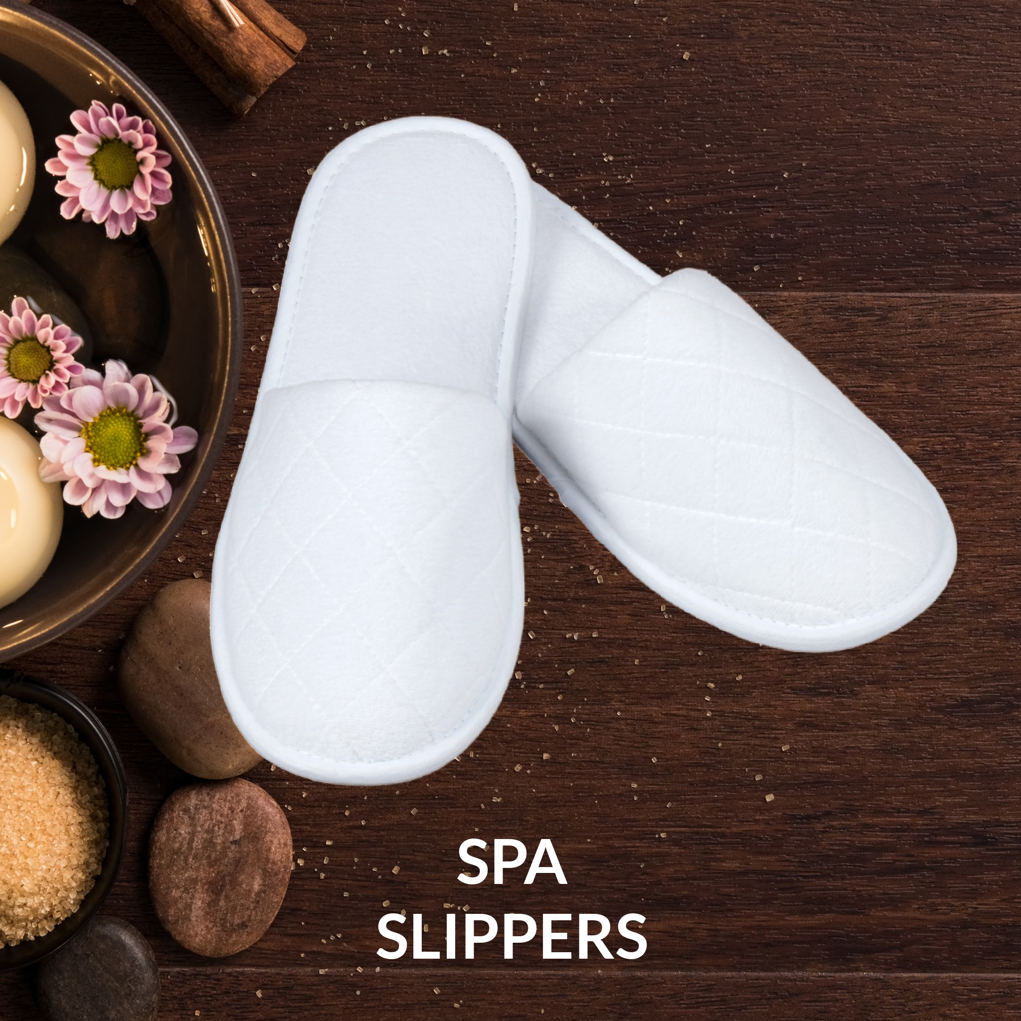 White Spa Slippers Non Washable