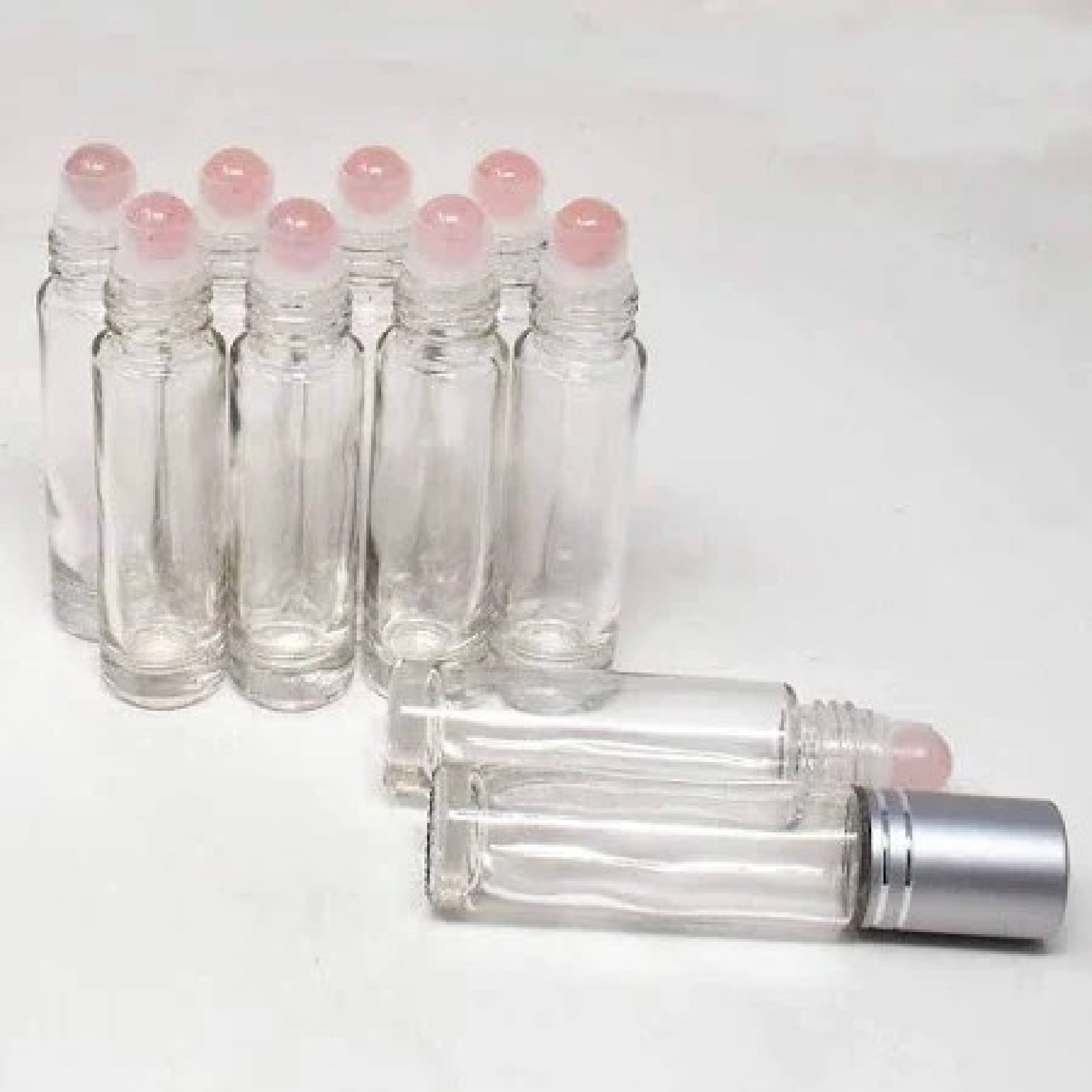 Essential Oil Roller with Rose Quartz Rollerball