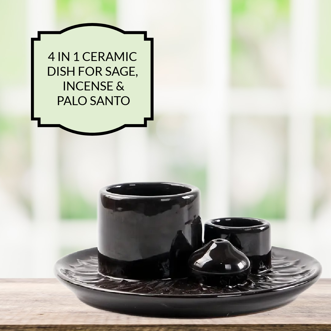 Cermic Dish for Sage, Incense, Palo Santo, Candle