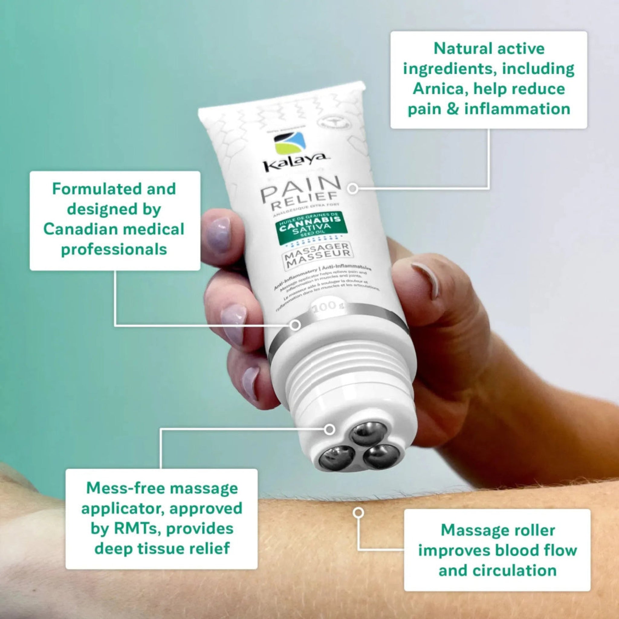 Kalaya Pain Relief Massager with Cannabis Sativa