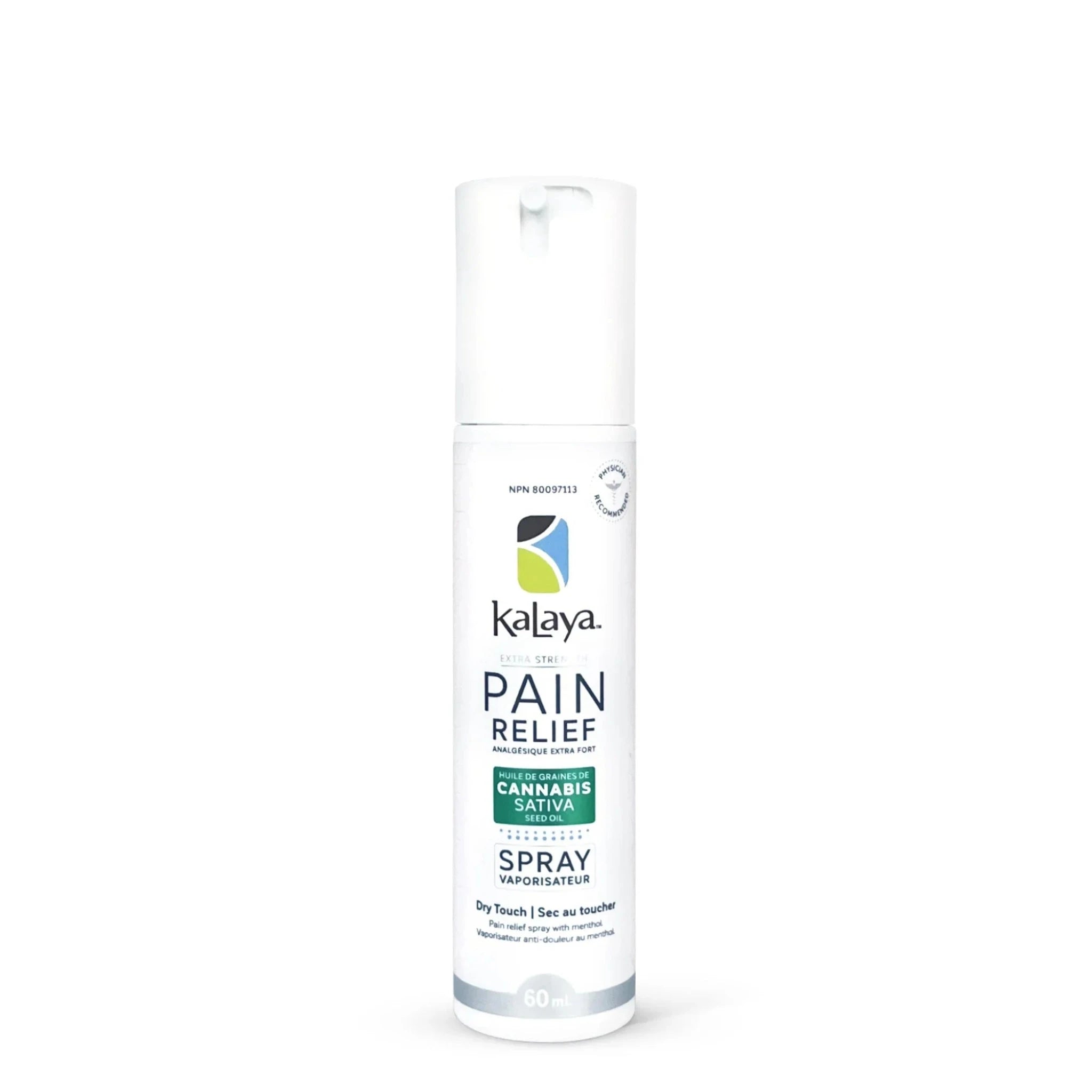 KaLaya Extra Strength Pain Relief Spray with Cannabis Sativa Seed Oil 60mL