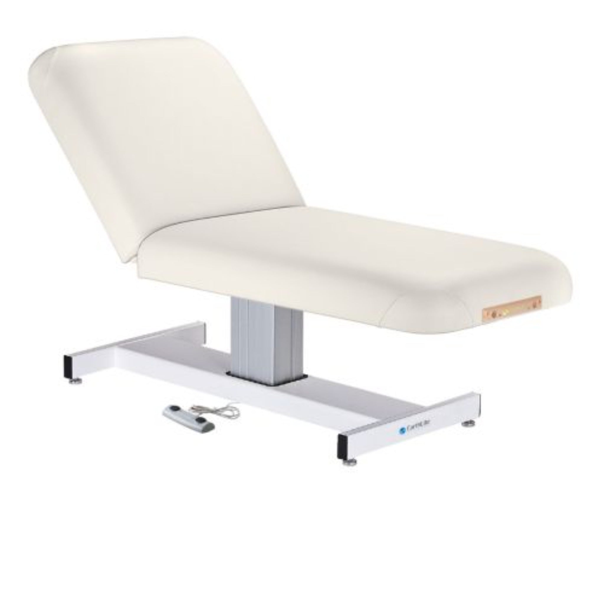 EarthLite Everest Pedestal Electric Lift Table - Manual Tilt in White