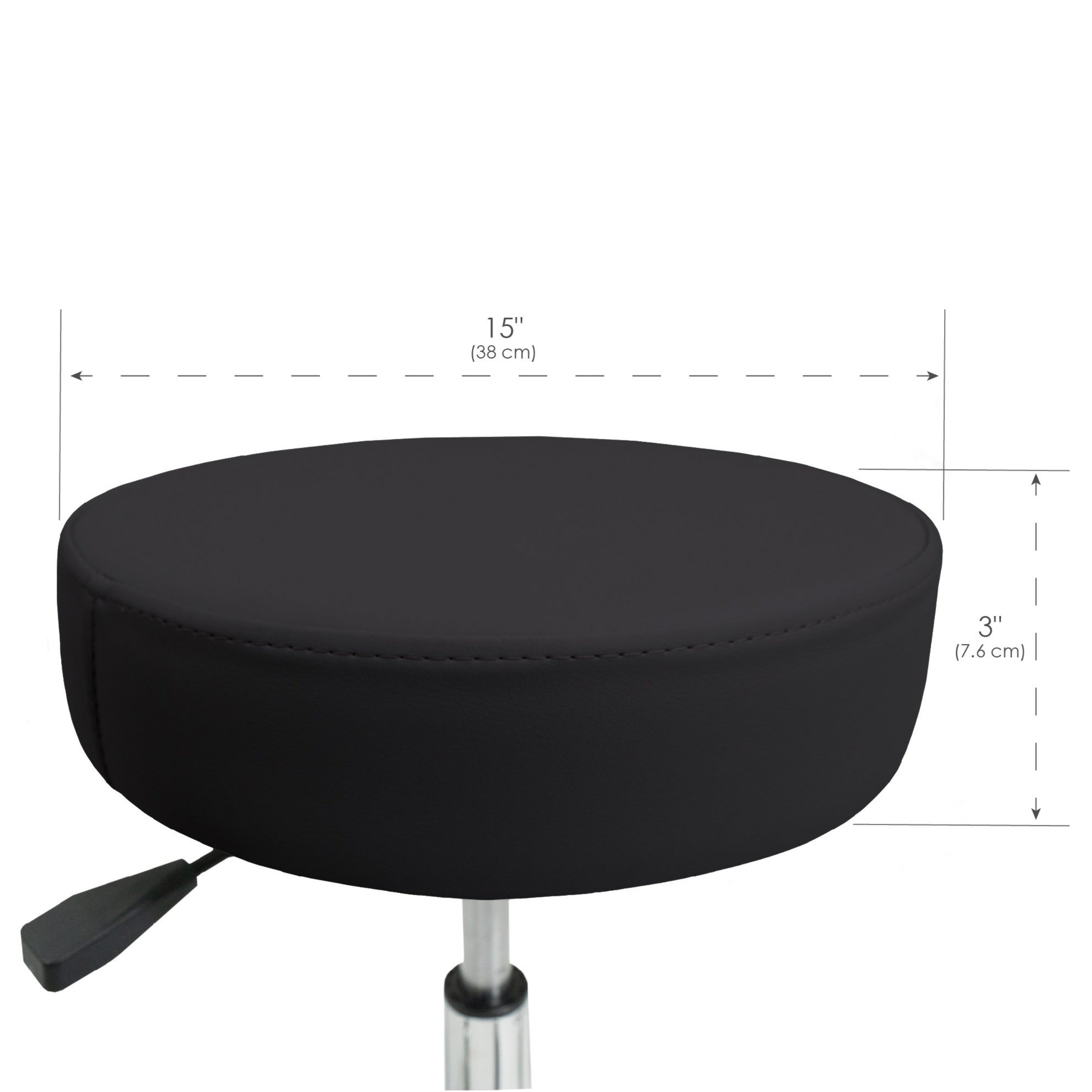 EarthLite Pneumatic Rolling Massage Stool Seat Measurements
