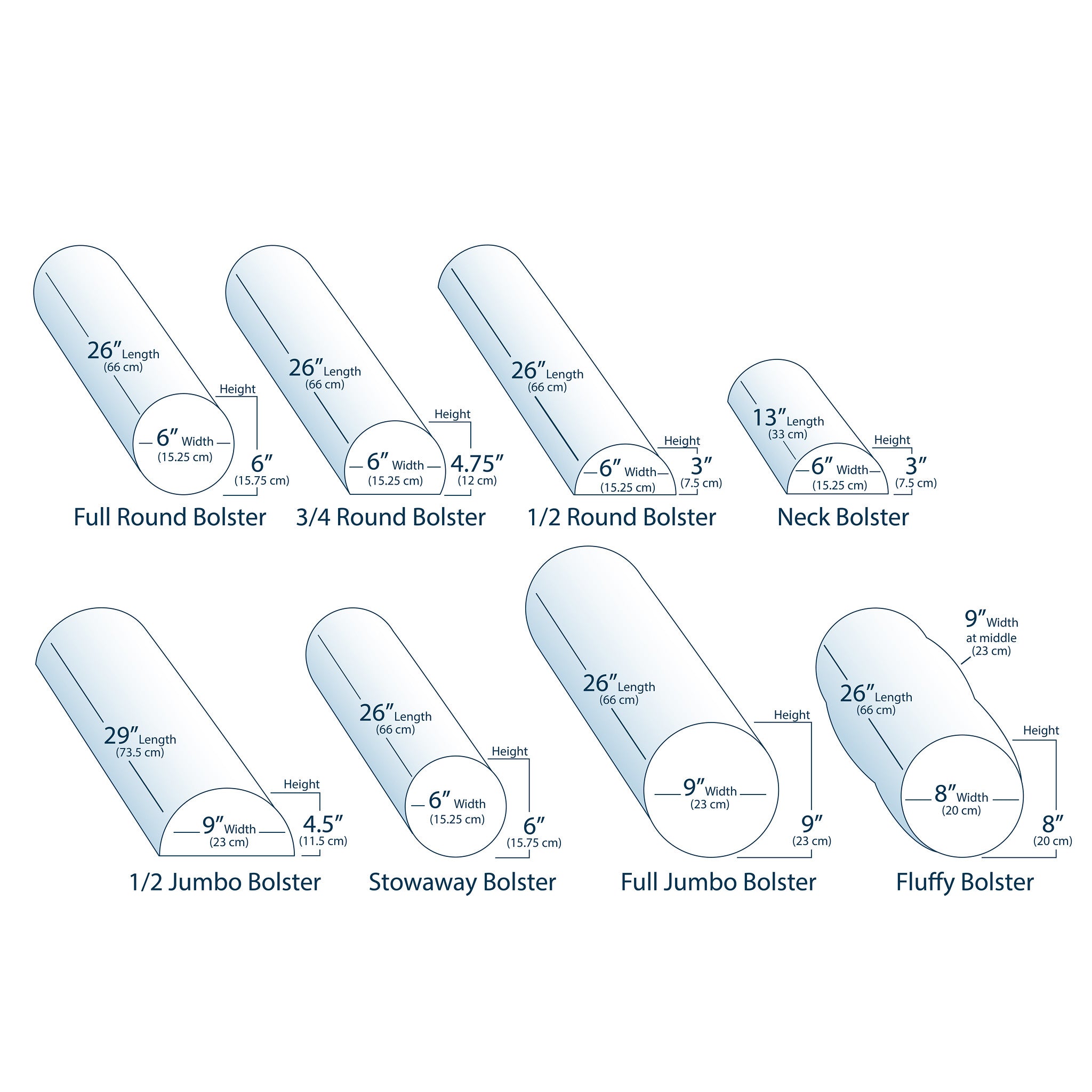 EarthLite Bolster Dimensions