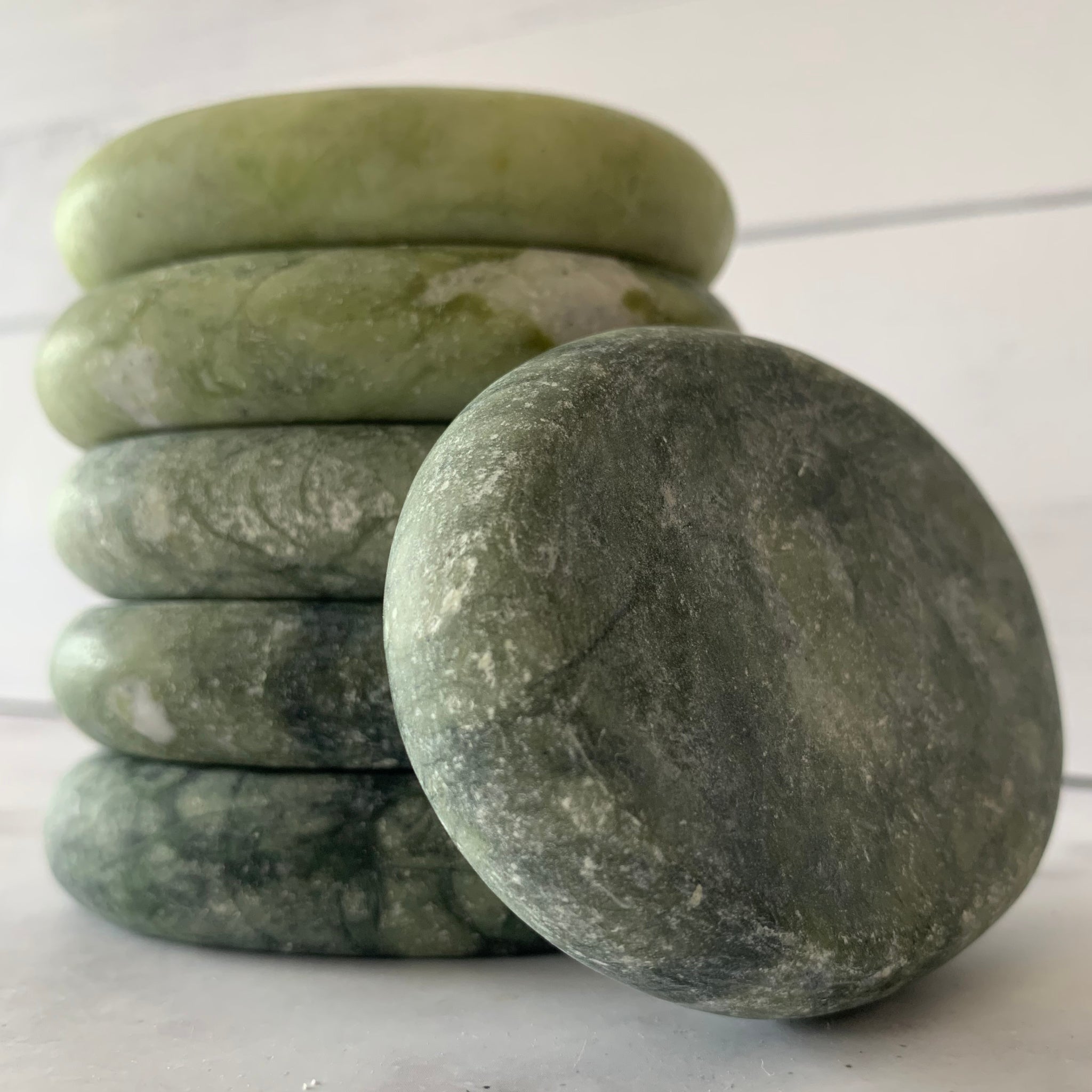 Jade Stone Set - Ovular - 8 x 6 cm - Set of 2