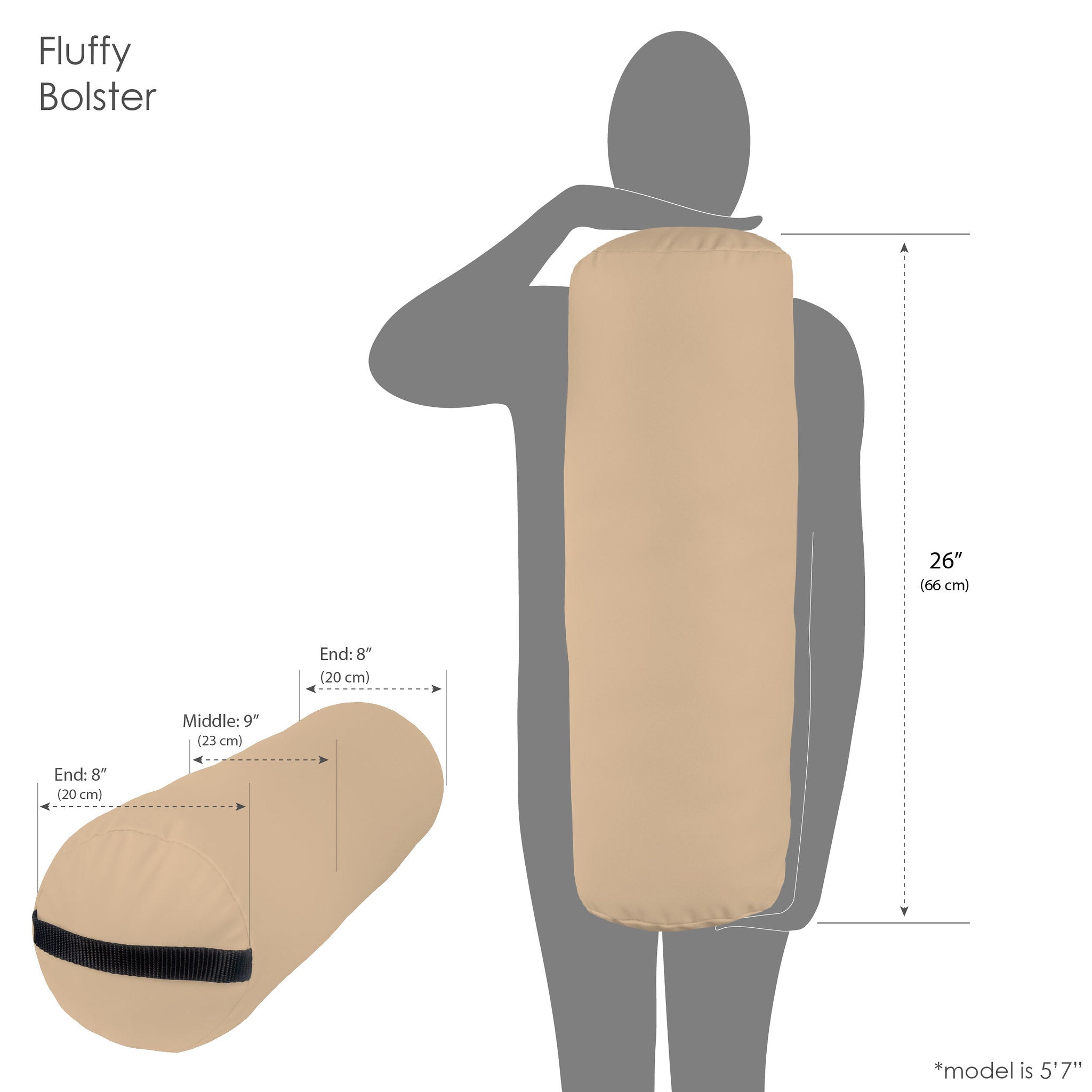 EarthLite Fluffy Full Round Bolster