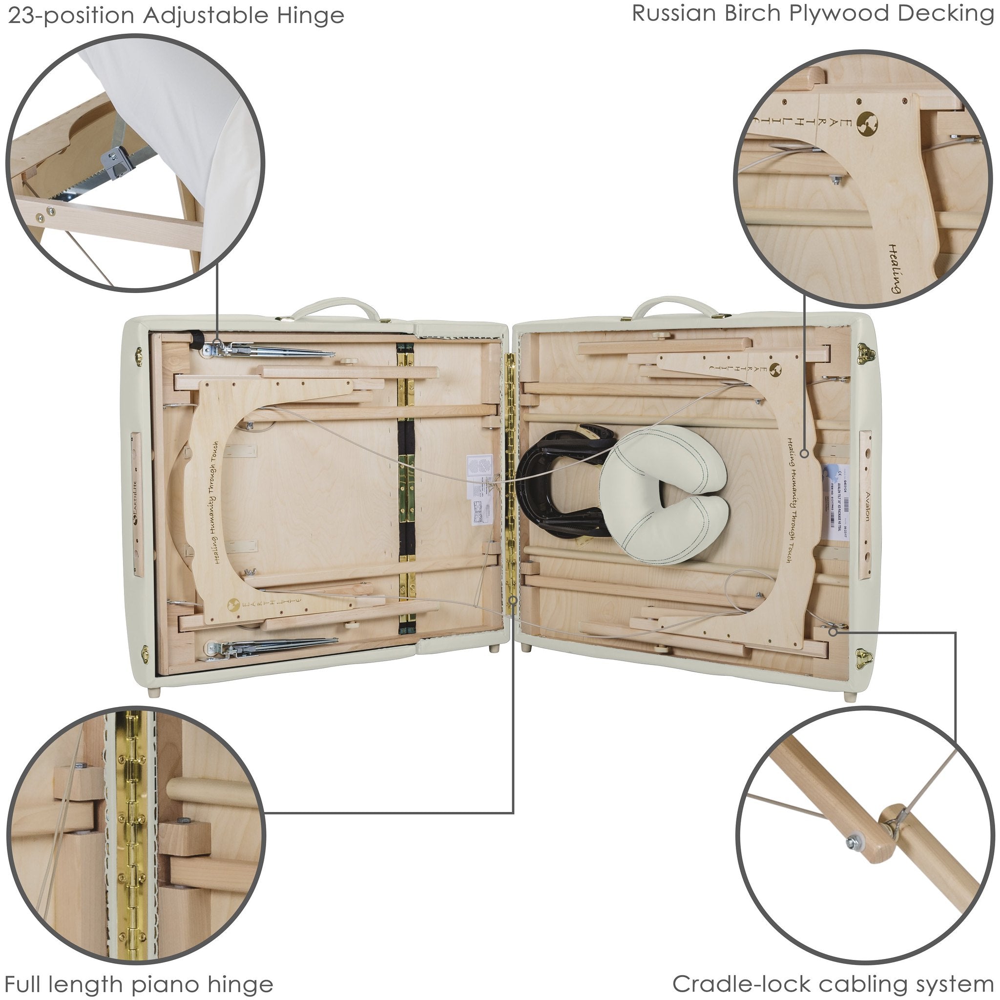 EarthLite Avalon Tilt Massage Table - Reverse & Underside