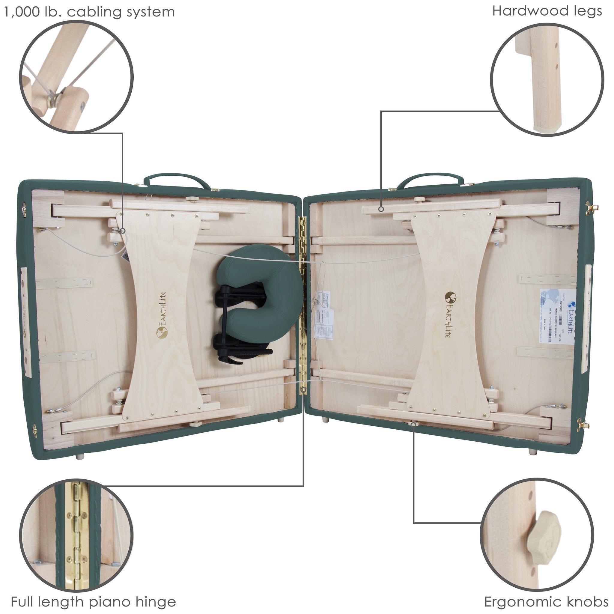EarthLite Harmony DX Massage Table - Reverse & Underside