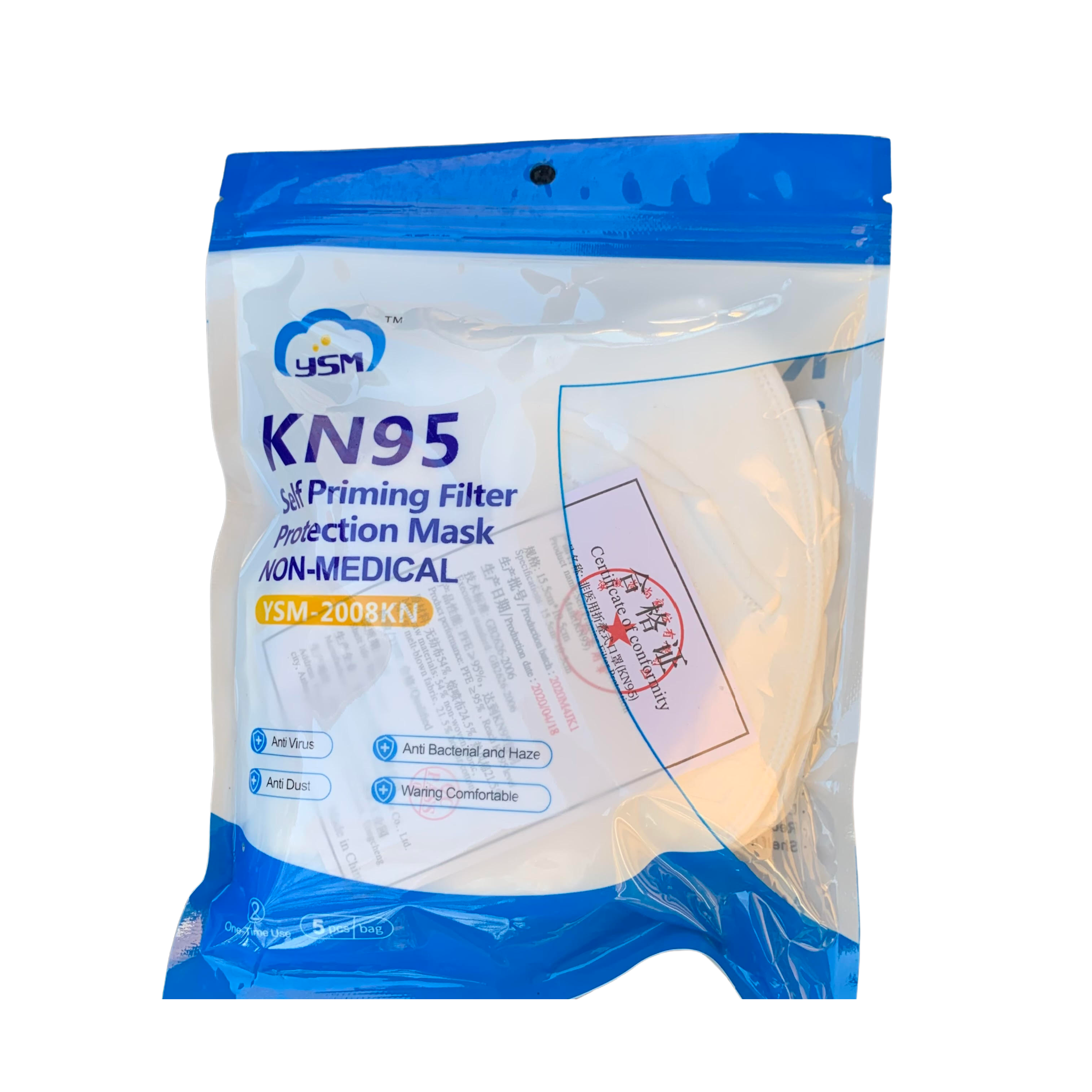 KN95 Self Priming Filter Protection Mask - Non Medical - Ear Loop
