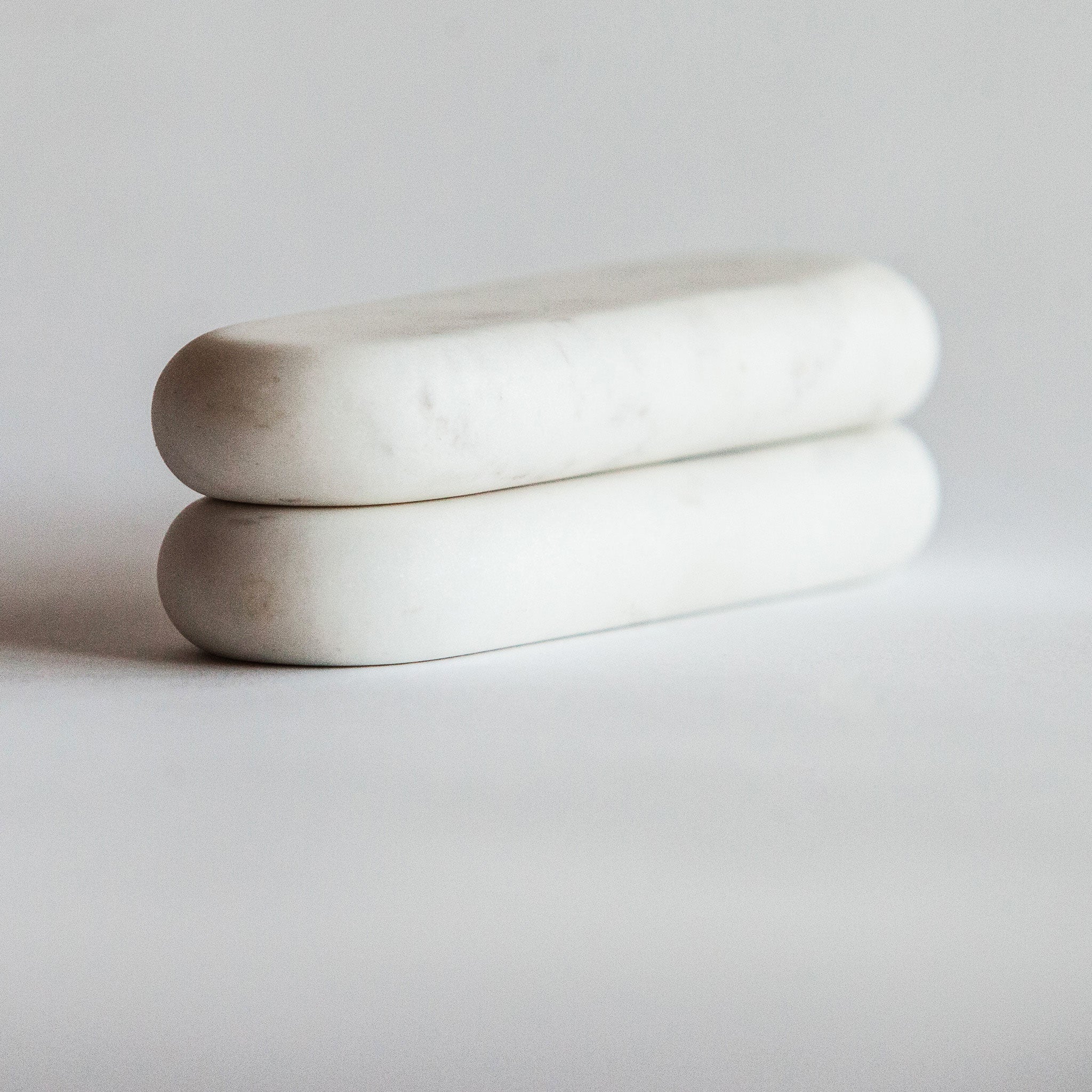 Marble Stone Set – 2 Piece Set - Ovular - 12 x 4 x 2 cm