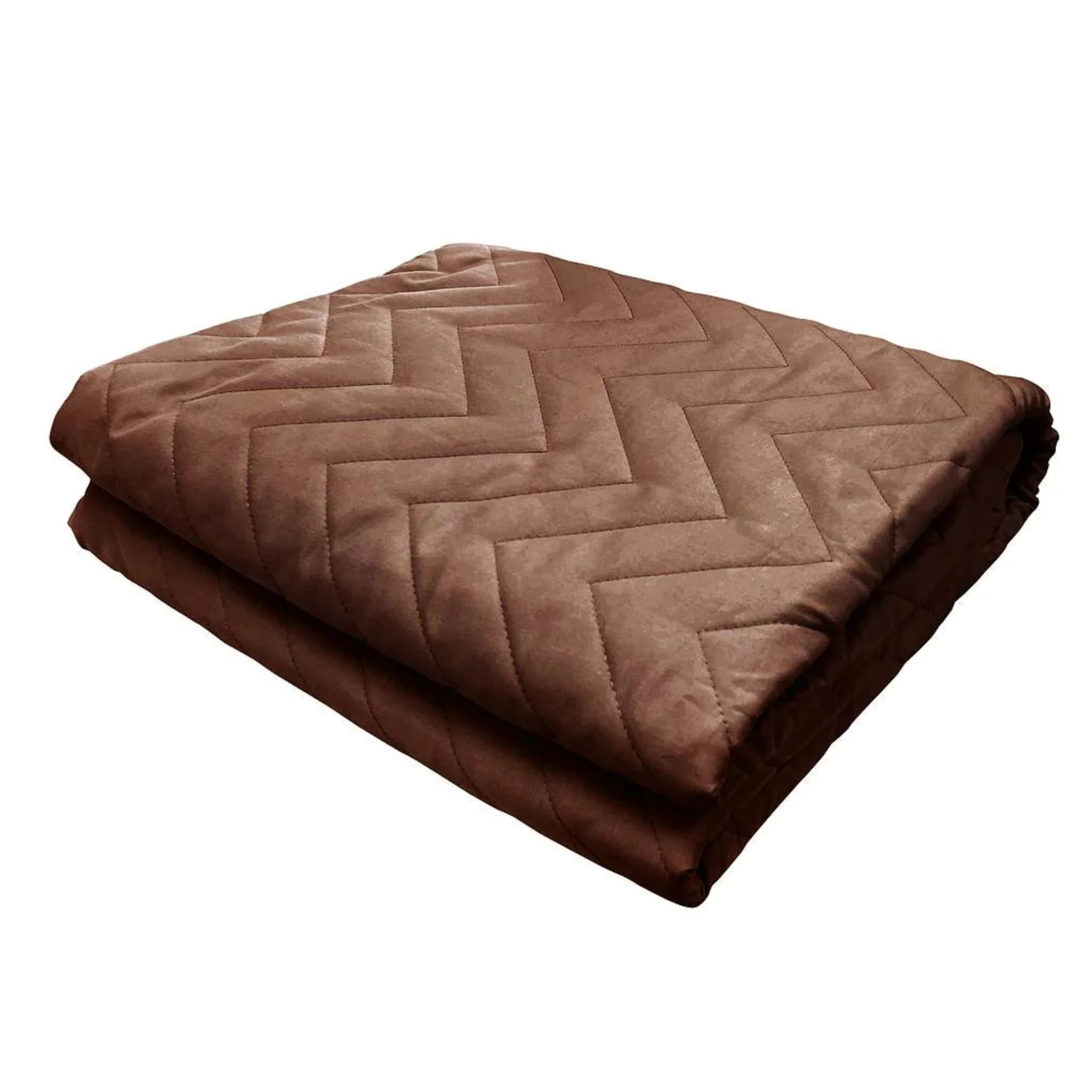 Brown Quilted Plush Blanket