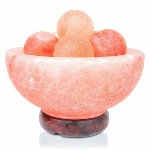 Himalayan Salt Warming Bowl with Round Massage Stones