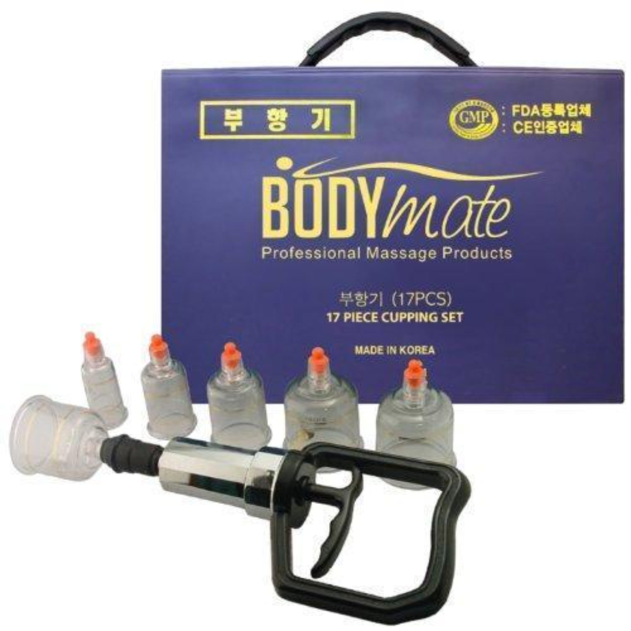 BodyMate Plastic Cupping Set - 17 Pieces with Case