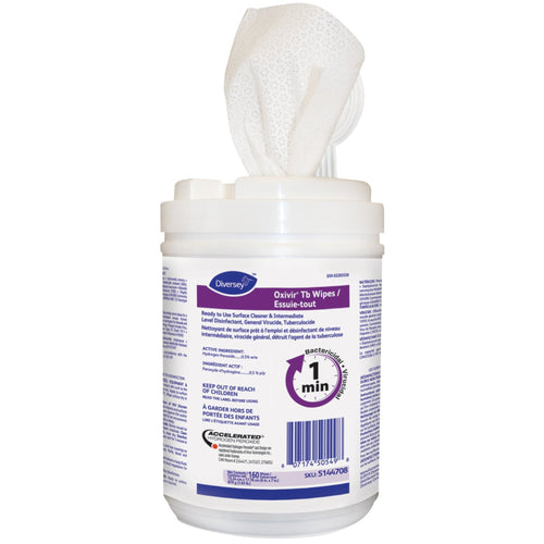 Oxiver Tb Wipes Ready To Use Surface Cleaner & Intermediate Level Disinfectant Gov't Canada Covid Approved