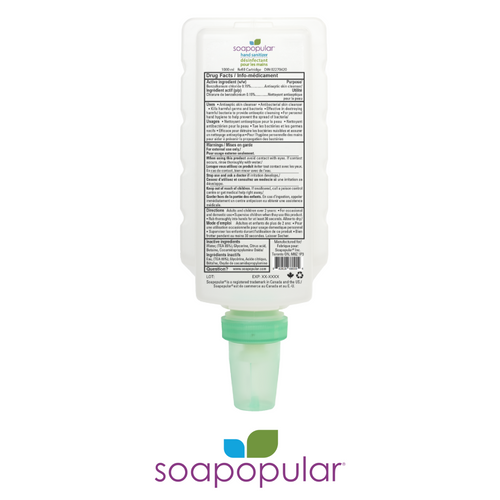 Soapopular® Alcohol Free Foam Hand Sanitizer Cartridge Refill 1000mL