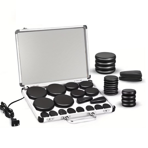 18 Piece Hot Stone Massage Set with Warming Case