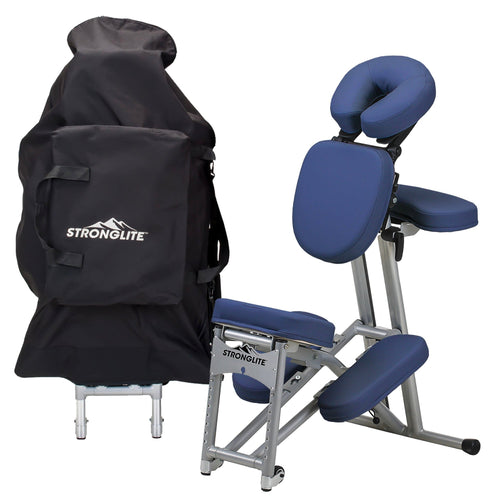 EarthLite Ergo Pro II Massage Chair Package with Carrying Bag Royal Blue