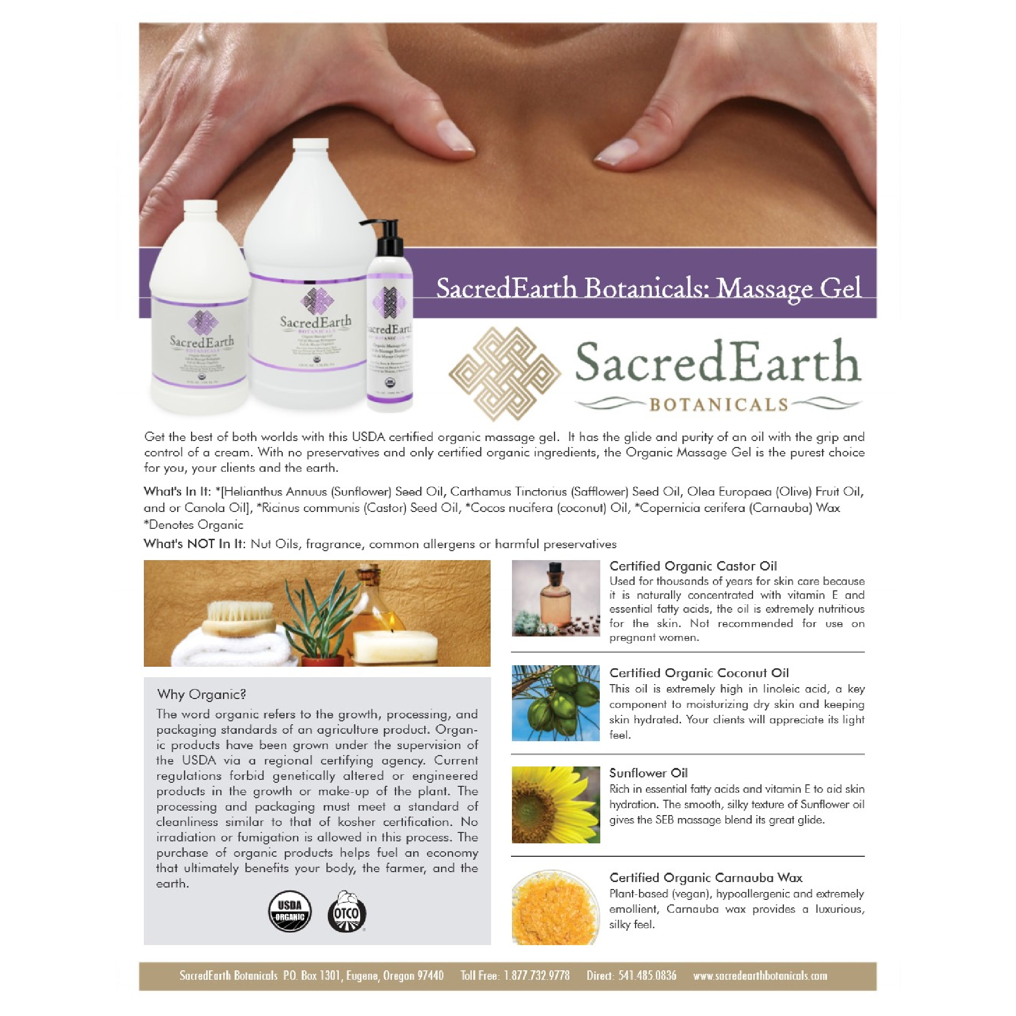 SacredEarth Massage Gel USDA Organic