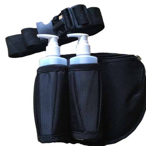Massage Oil Holster Double with Belt & Zippered Pouch