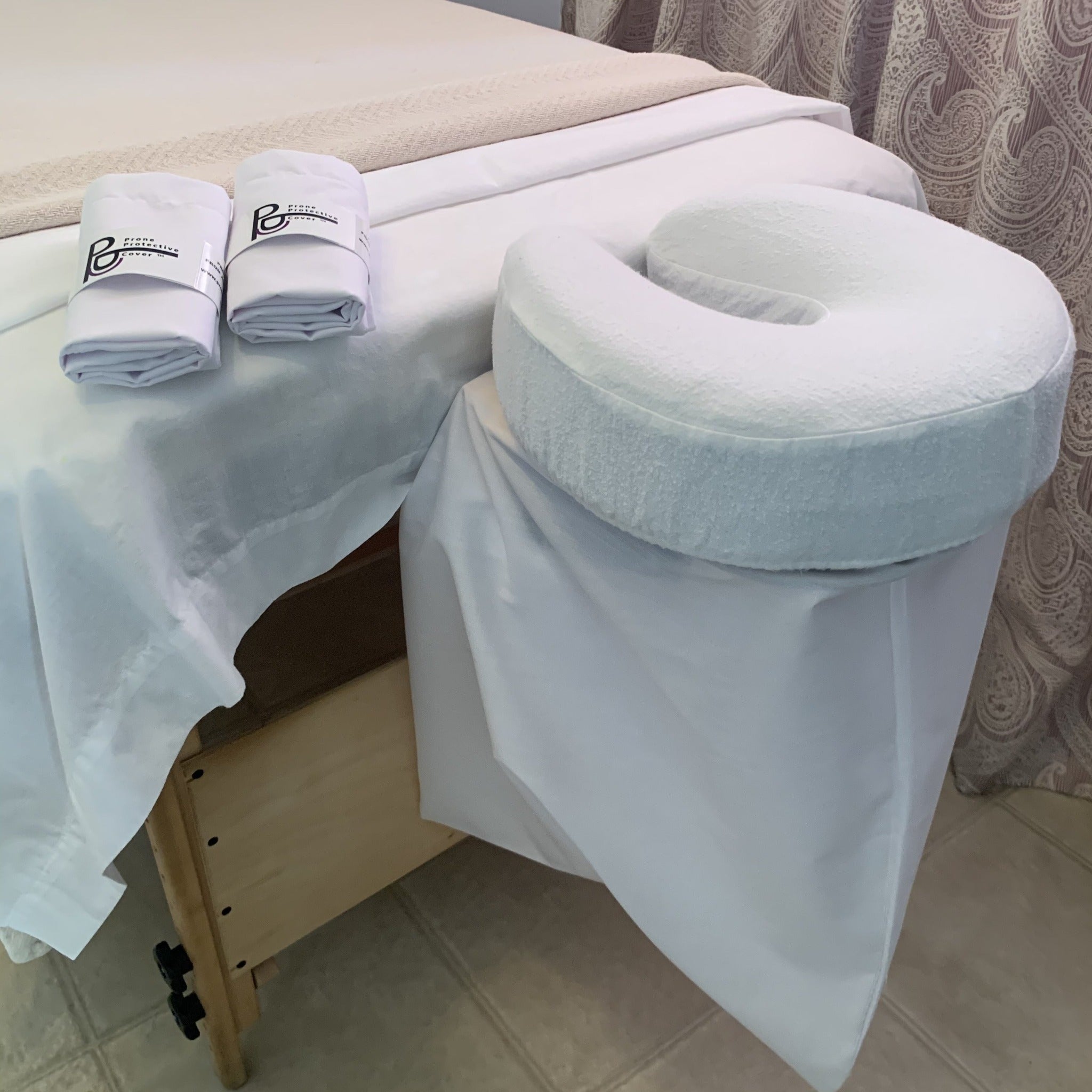Prone Protective Cover for Clinic, Massage & Spa Tables tucks easily between Face Cushion and Platform