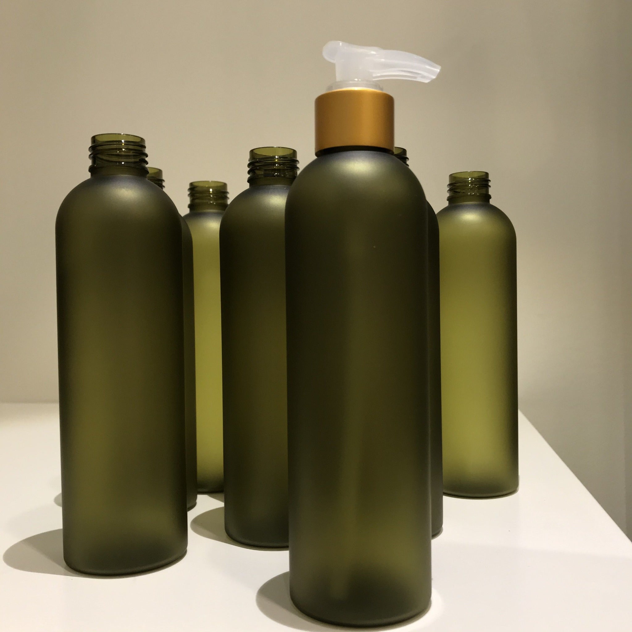 PET Plastic BPA Free Bottle for Massage Oil with Gold Matte Pump