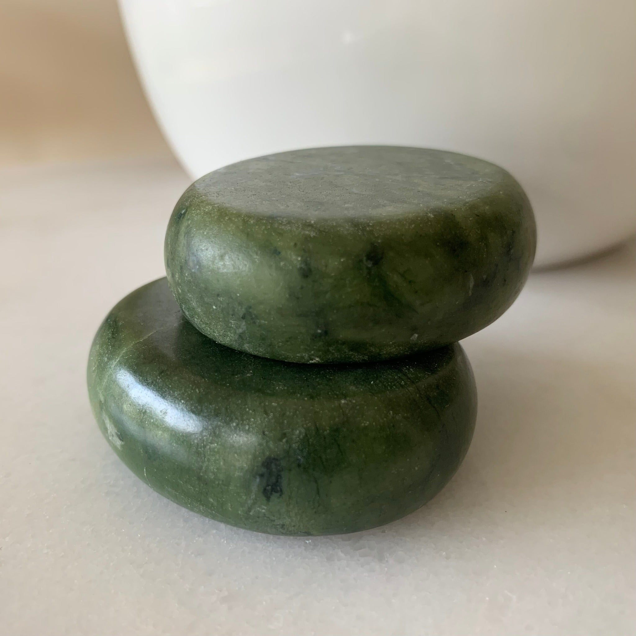 Oblong Round Jade Massage Stone