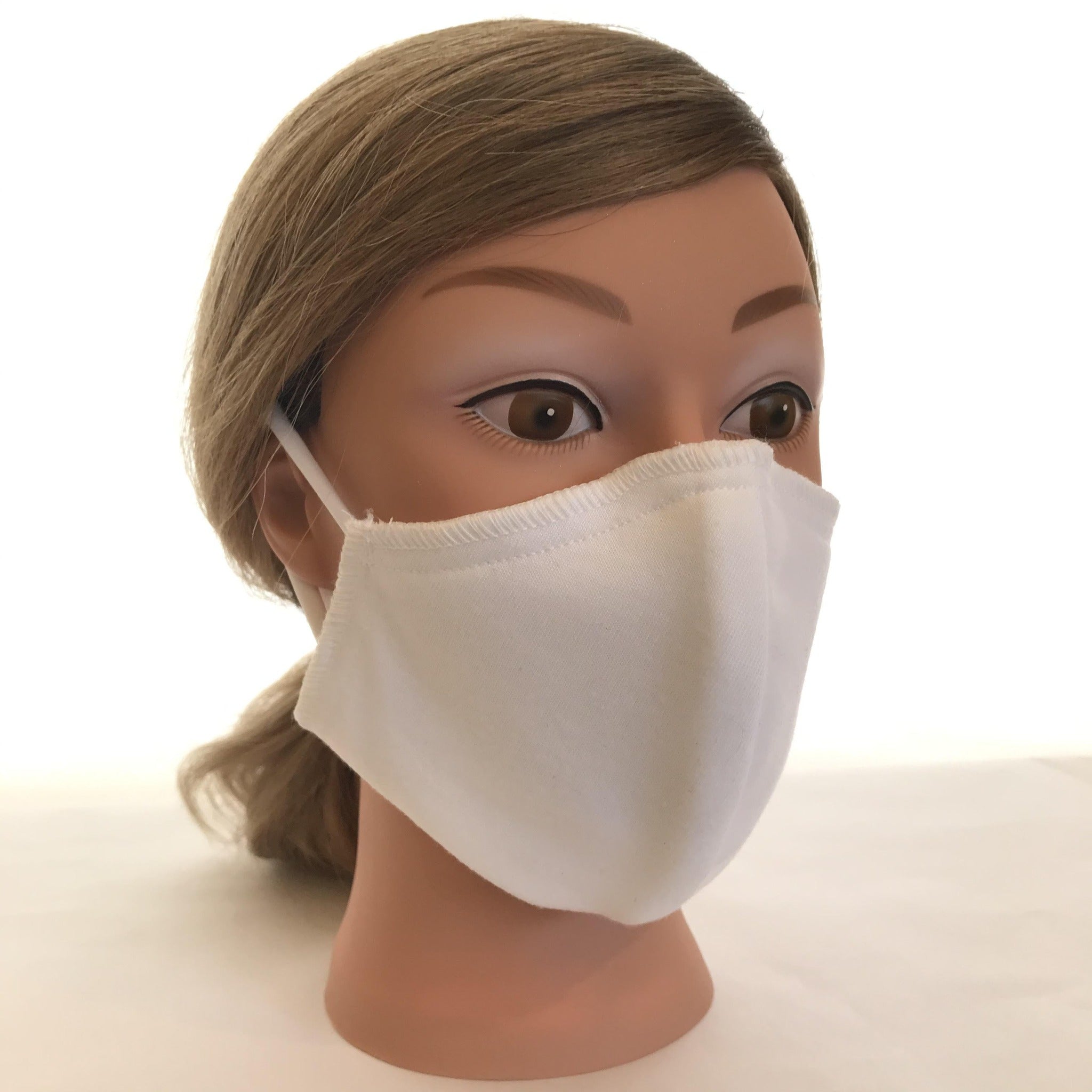 White Washable Ear Loop Face Mask