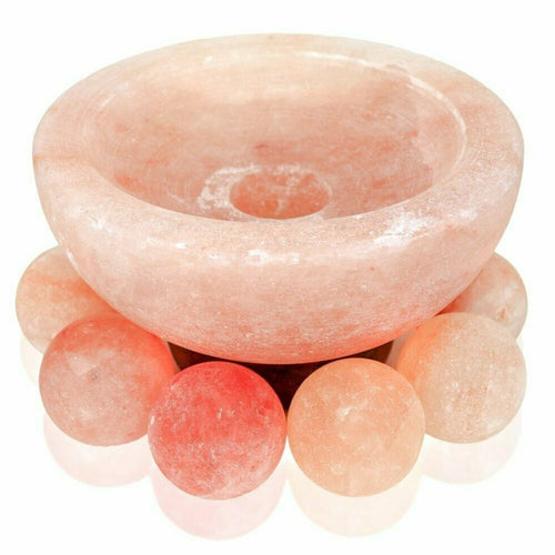 Himalayan Salt Bowl with Massage Stones