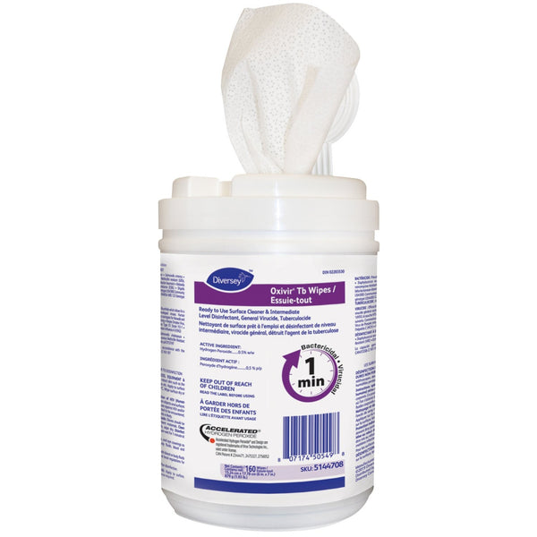 Oxiver Tb Wipes Ready To Use Surface Cleaner & Intermediate Level Disinfectant Gov't Canada Covid Approved